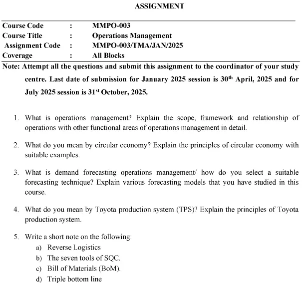 MMPO-03 - Operations Management-January 2025- July 2025