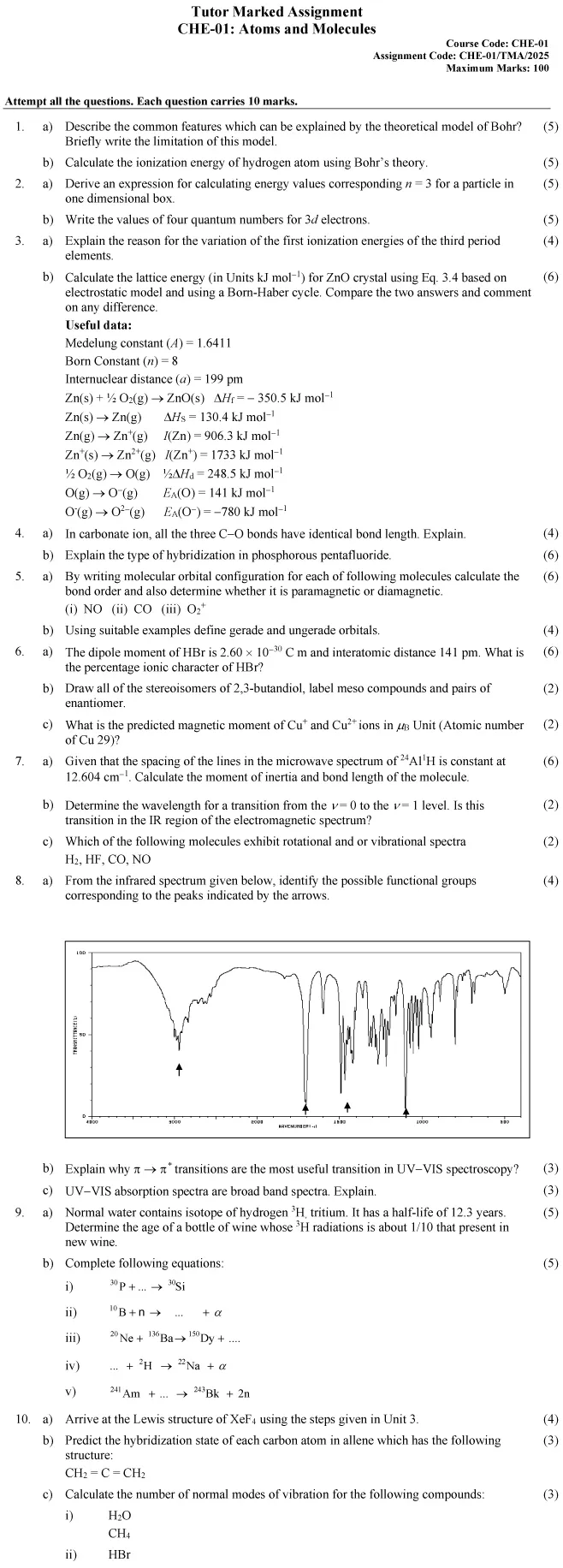 CHE-01 - Atoms and Molecules-January 2025 - December 2025