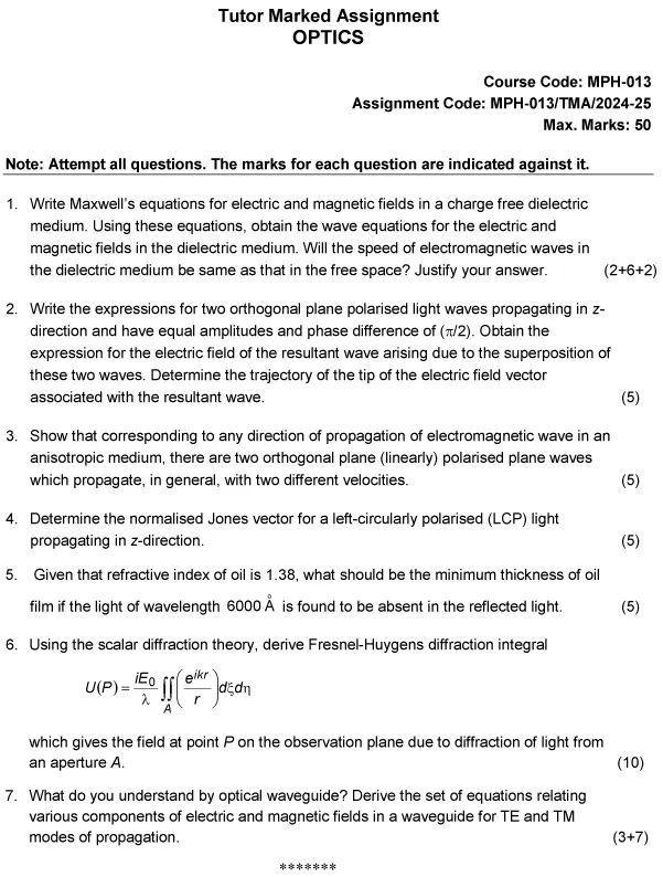 MPH-13 - Optics-July 2024 - June 2025