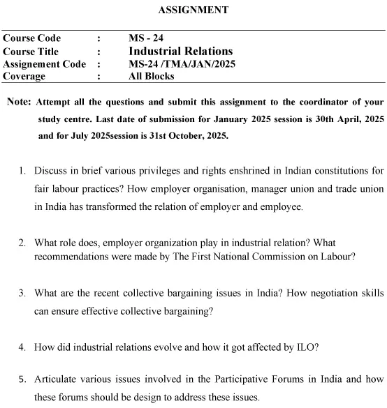 MS-24 - Employment Relations-January 2025 - July 2025