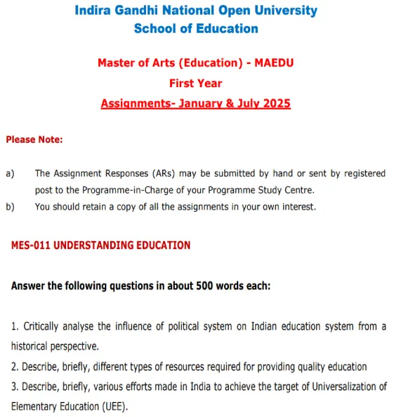 MES-11 - Understanding Education-January 2025- July 2025