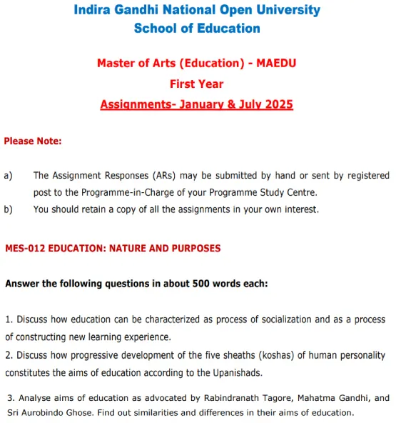 MES-12 - Education: Nature and Purposes-January 2025- July 2025