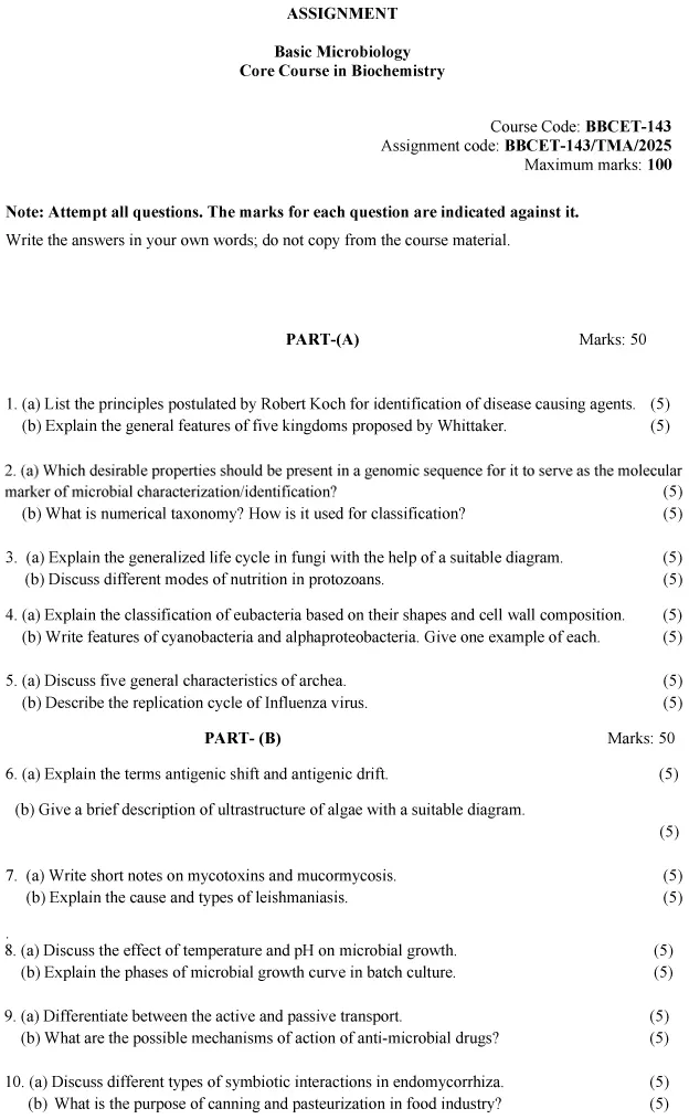 BBCET-143 - Basic Microbiology-January 2025 - December 2025