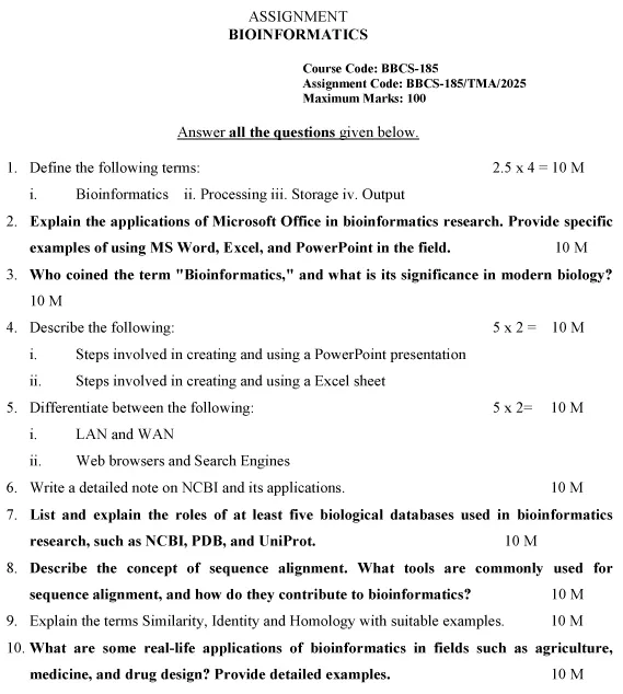 BBCS-185 - Bioinformatics-January 2025 - December 2025