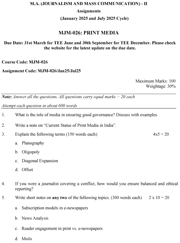MJM-26 - Print Media-January 2025- July 2025