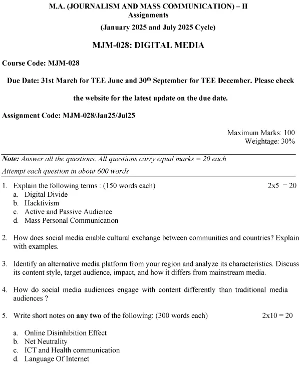 MJM-28 - Digital Media-January 2025- July 2025