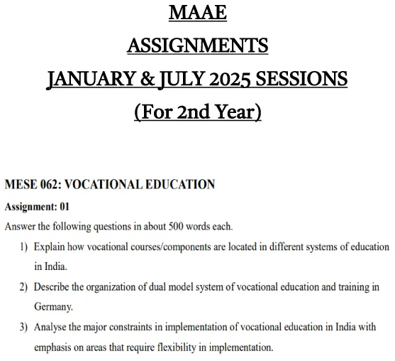 MESE-62 - Vocational Education-January 2025- July 2025