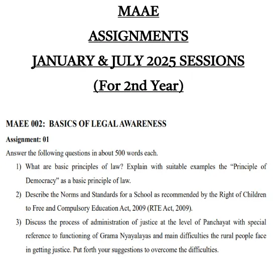 MAEE-02 - Basics of Legal Awareness-January 2025- July 2025