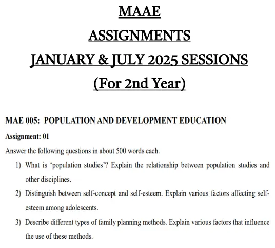 MAE-05 - Population and Development Education-January 2025- July 2025