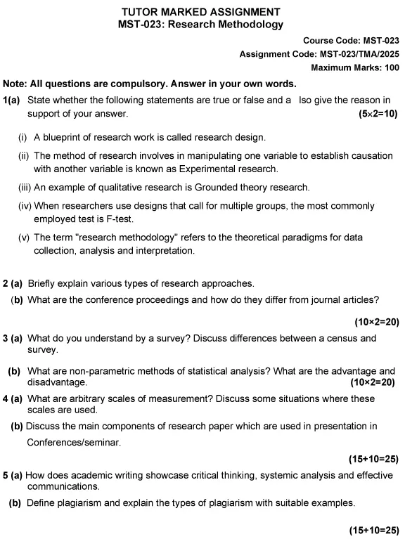 MST-23 - Research Methodology-January 2025 - December 2025