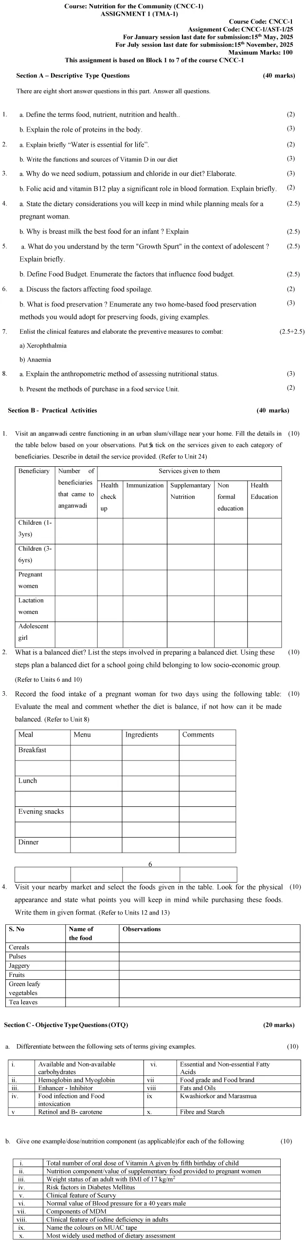 CNCC-01 - Nutrition for the Community-January 2025- July 2025