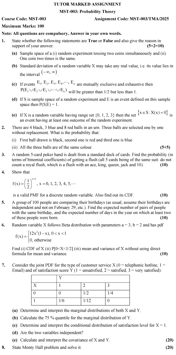 MST-03 - Probability Theory-January 2025 - December 2025