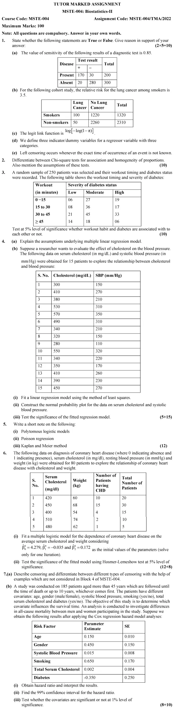 MSTE-04 - Biostatistics -II-January 2025 - December 2025