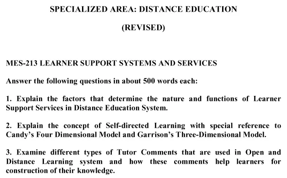 MES-213 - Learner Support Systems and Services-January 2025- July 2025