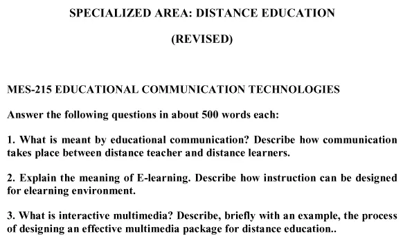 MES-215 - Educational Communication Technologies-January 2025- July 2025