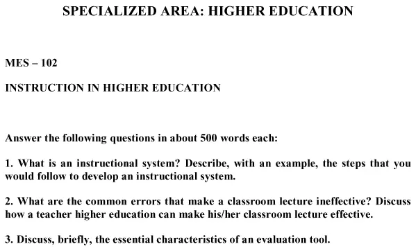 MES-102 - Instruction in Higher Education-January 2025- July 2025