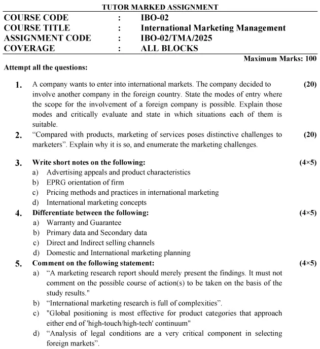 PGDIBO-IBO-02 - International Marketing Management-January 2025- July 2025