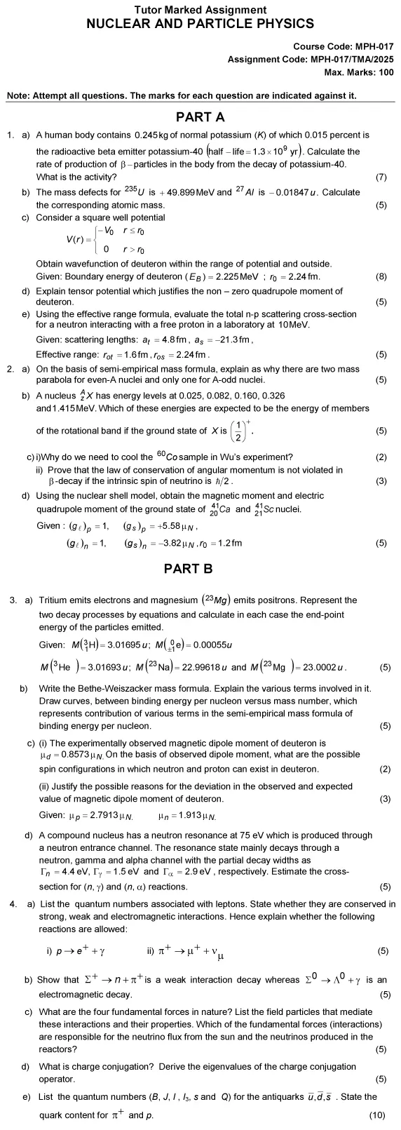MPH-17 - Nuclear and Particle Physics-January 2025 - December 2025