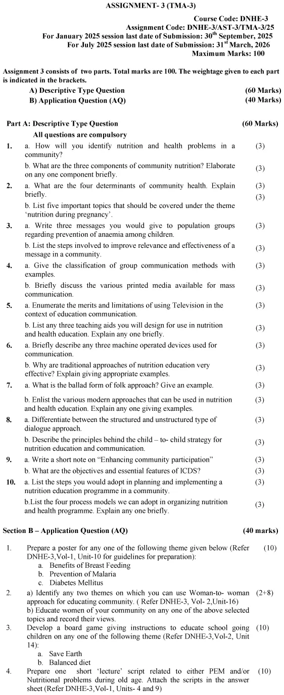 DNHE-03 - Nutrition and Health Education-January 2025- July 2025
