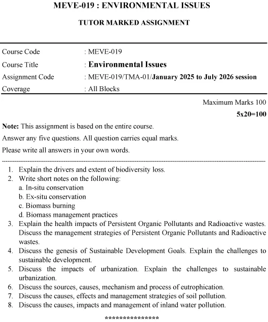 MEVE-19 - Environmental Issues-January 2025 - July 2026