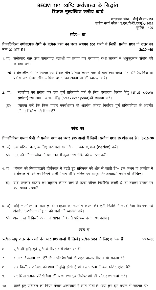 BECM-161 - Principles of Microeconomics-January 2025