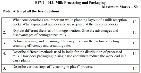 BPVI-13 - Milk Processing and Packaging-January 2025- July 2025