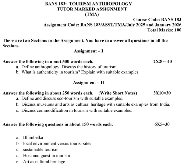 BANS-183 - Tourism Anthropology-July 2025 - January 2026
