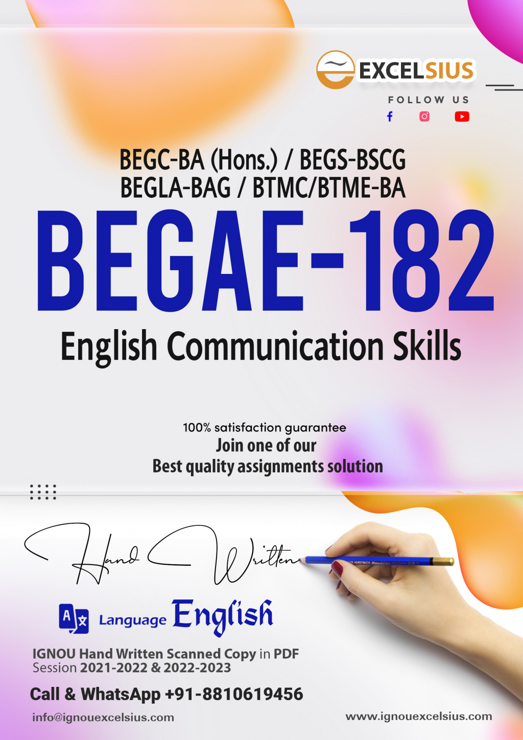 IGNOU BEGAE-182 - English Communication Skills Latest Solved Assignment-July 2022 – January 2023