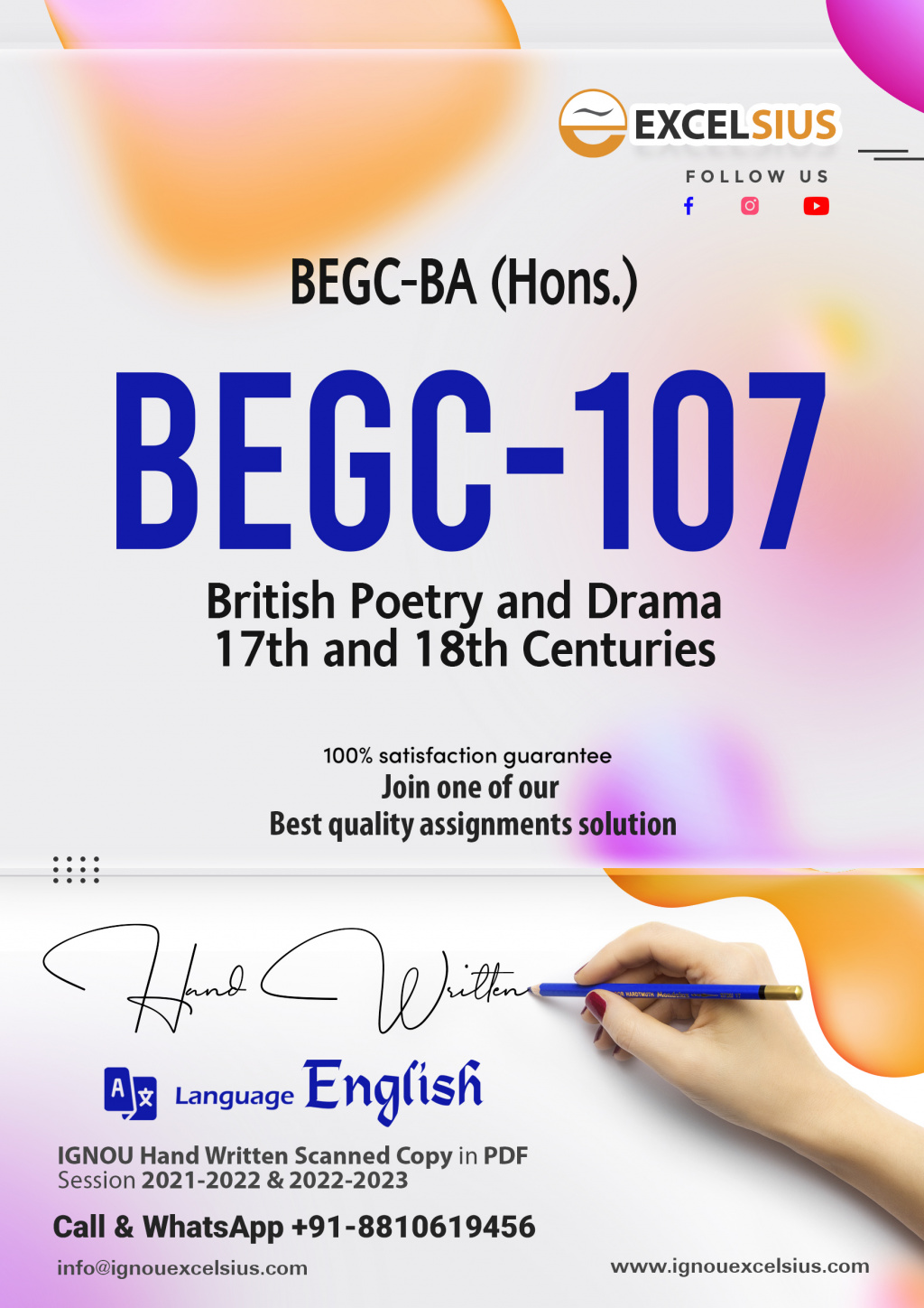 IGNOU BEGC-107 - British Poetry and Drama: 17th and 18th Centuries, Latest Solved Assignment-July 2022 – January 2023