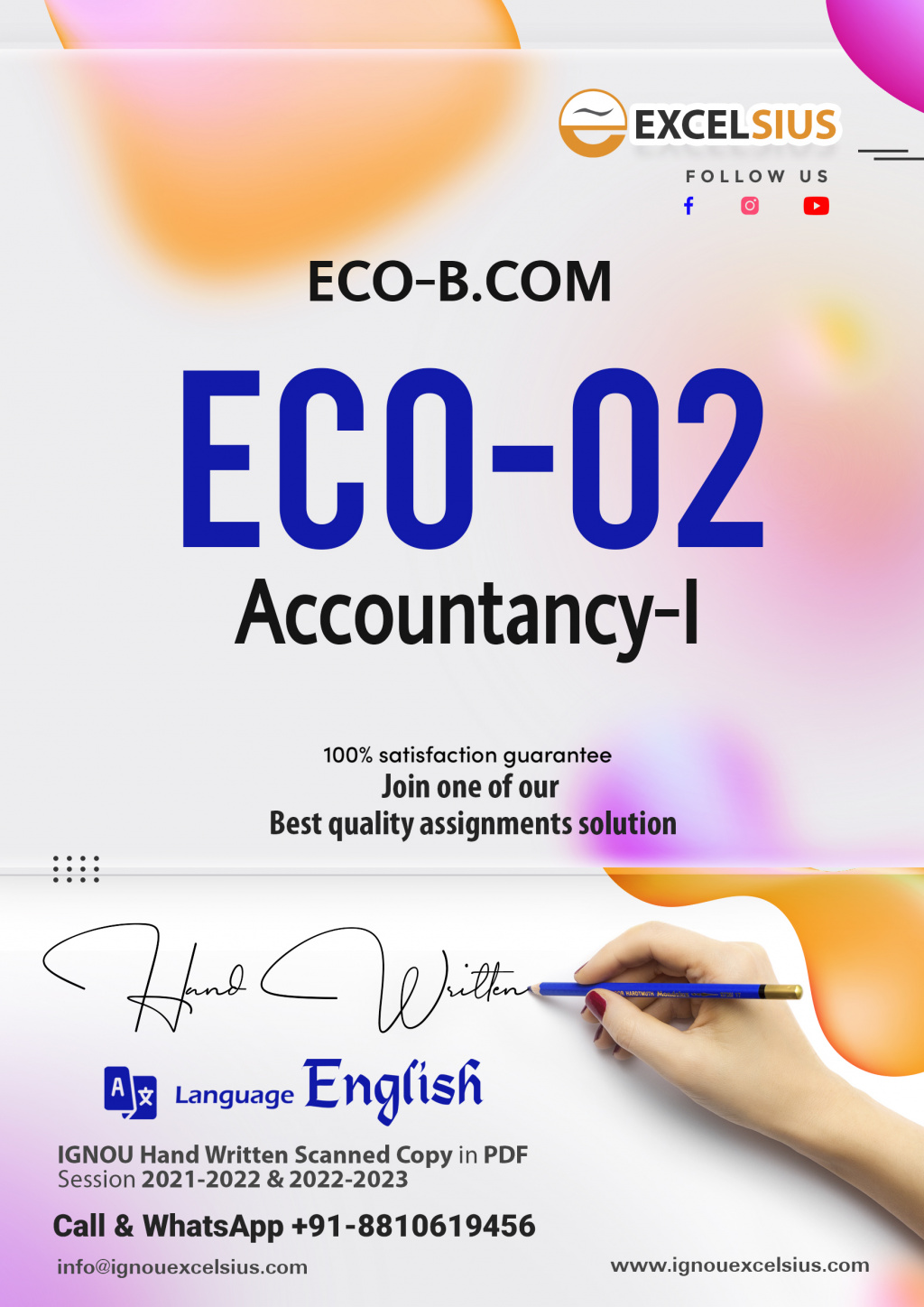 IGNOU ECO-02 - Accountancy-I, Latest Solved Assignment-July 2022 – January 2023