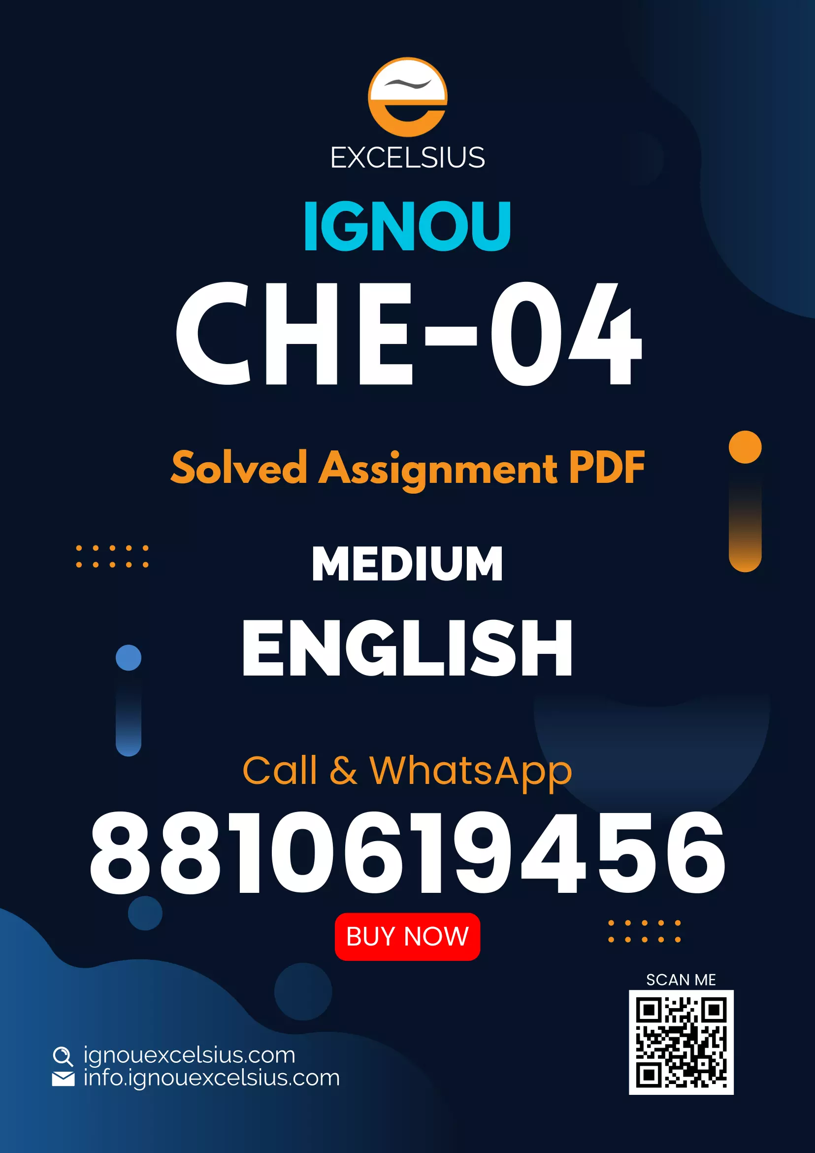 IGNOU CHE-04 - Physical Chemistry, Latest Solved Assignment-January 2024 - December 2024