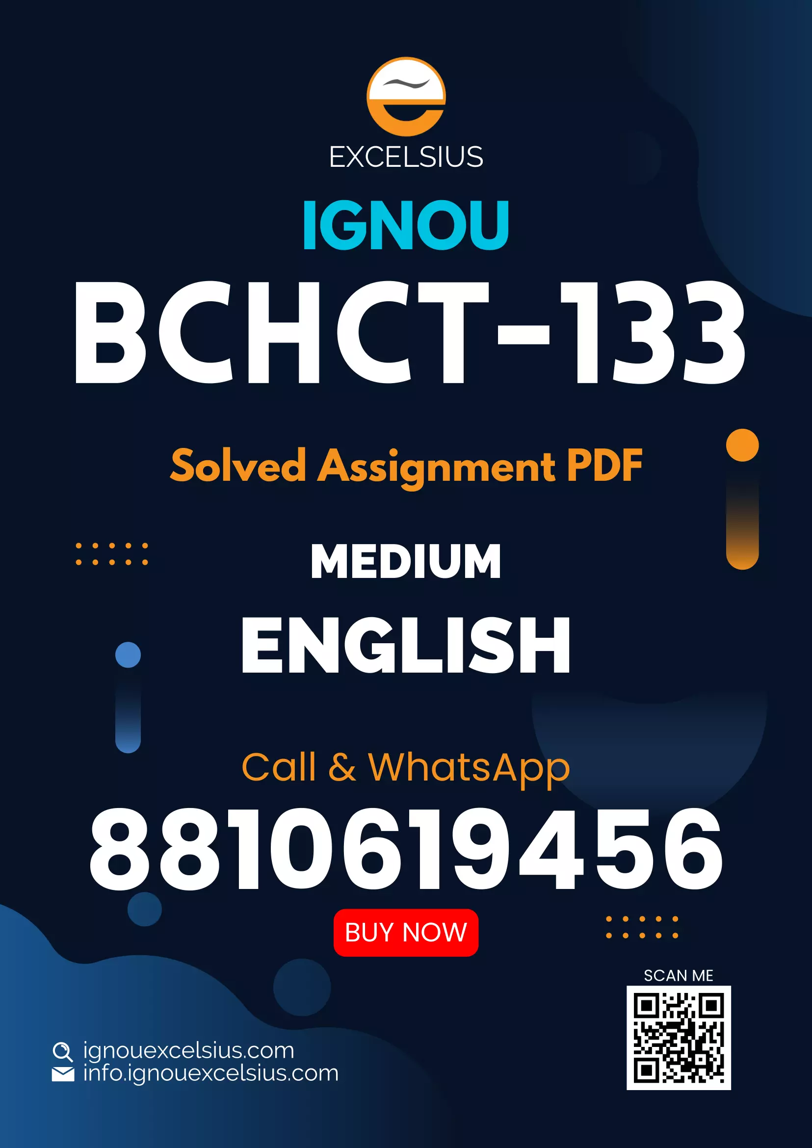 IGNOU BCHCT-133 - Chemical Energetics, Equilibria and Functional Group Organic Chemistry-I-January 2024 - December 2024