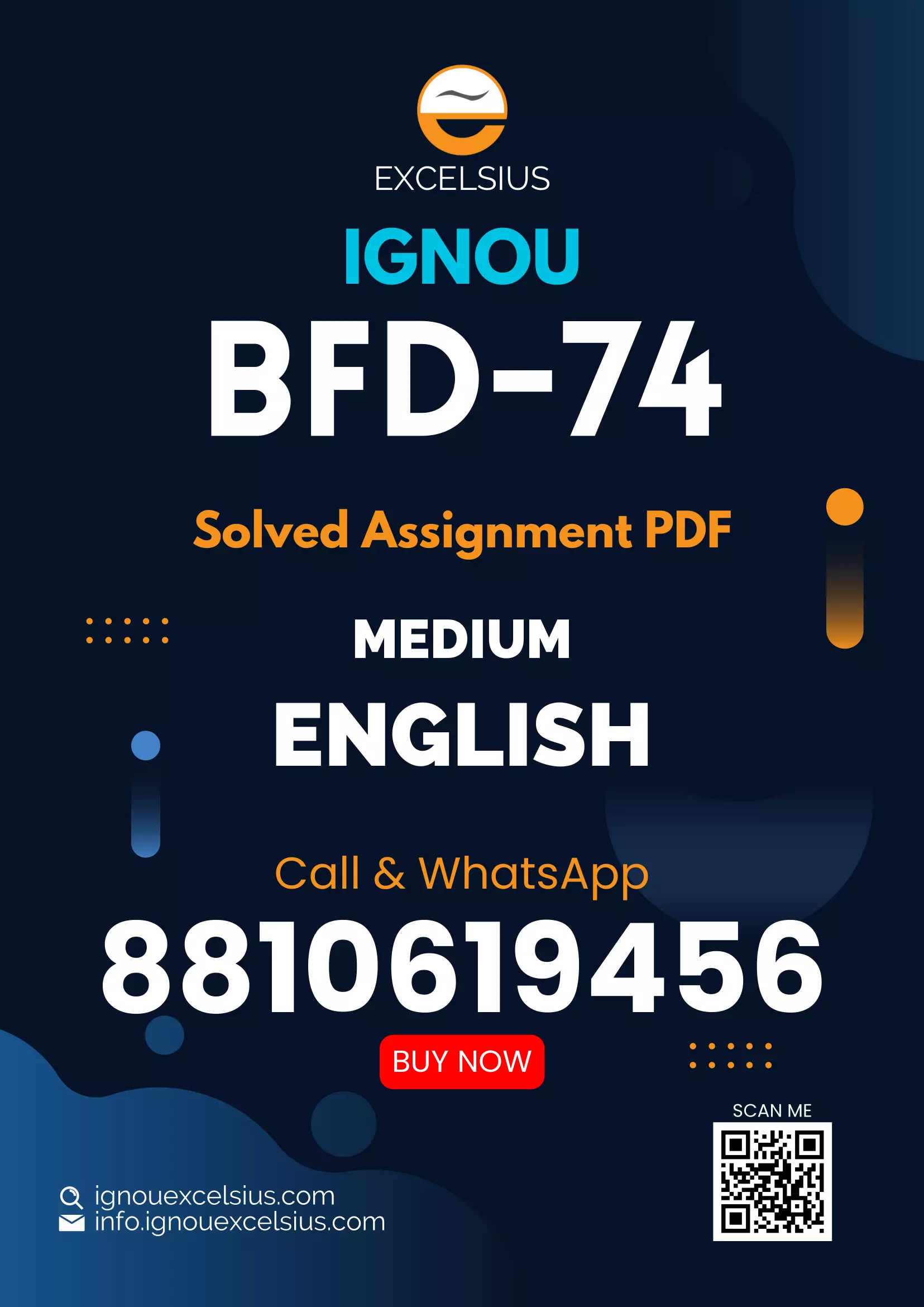 IGNOU BFD-74 - Communication and Entrepreneurship Latest Solved Assignment -January 2023 - July 2023