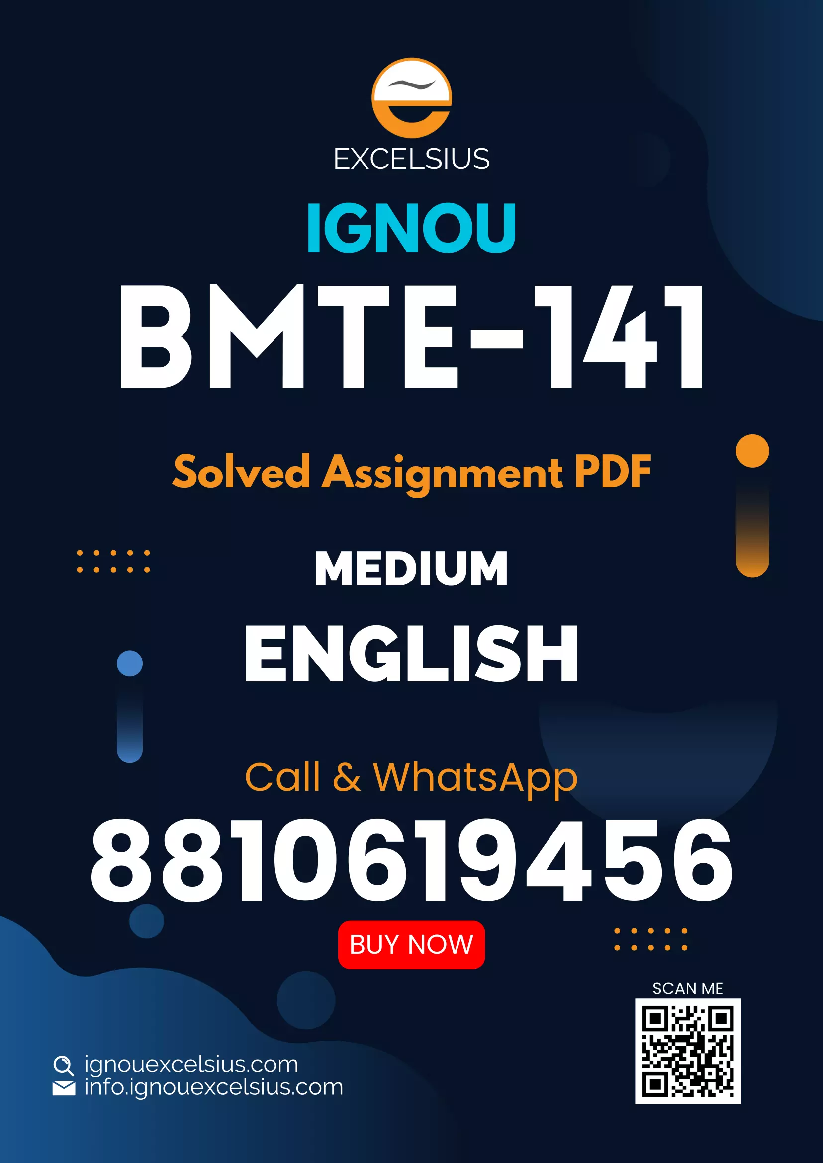 IGNOU BMTE-141 - Linear Algebra, Latest Solved Assignment-January 2024 - December 2024