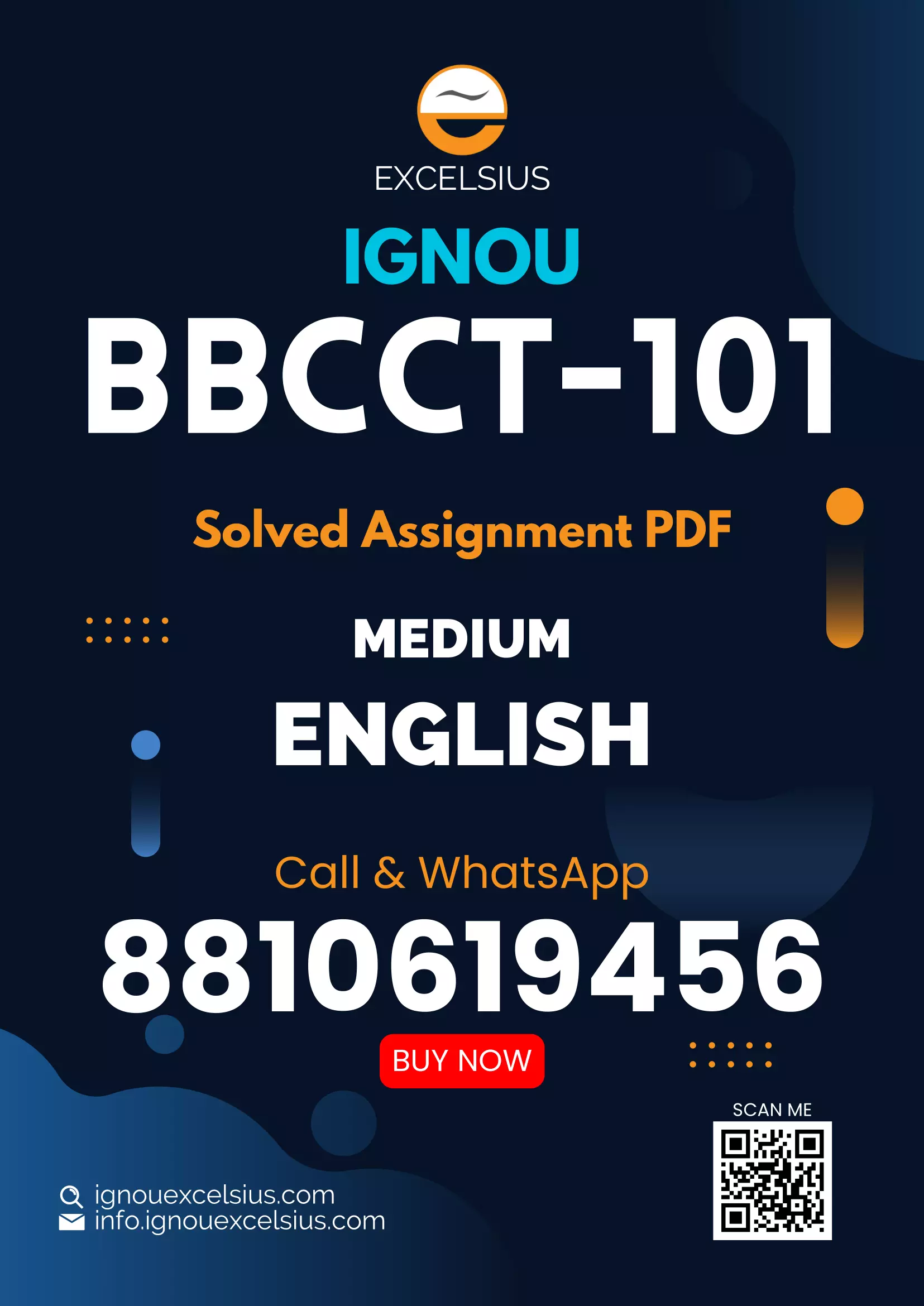 IGNOU BBCCT-101 - Molecules of Life, Latest Solved Assignment-January 2024 - December 2024