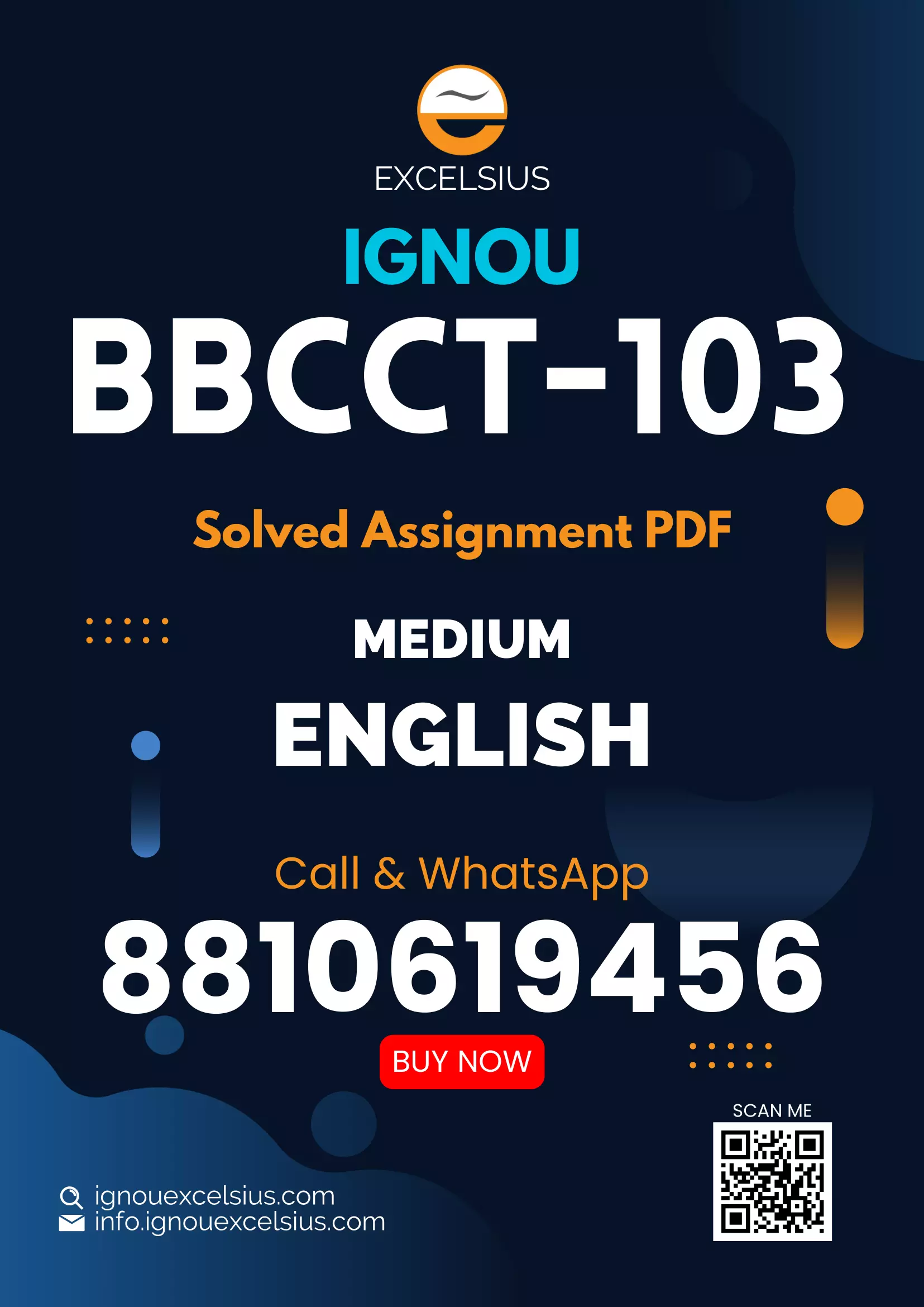 IGNOU BBCCT-103 - Cell Biology, Latest Solved Assignment-January 2024 - December 2024