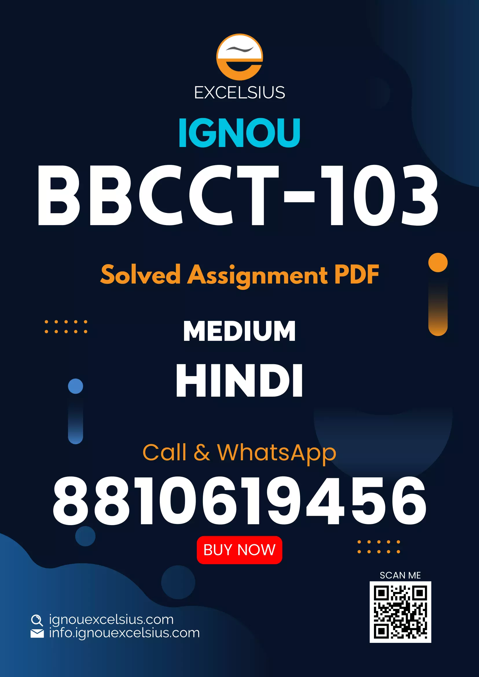 IGNOU BBCCT-103 - Cell Biology, Latest Solved Assignment-January 2024 - December 2024