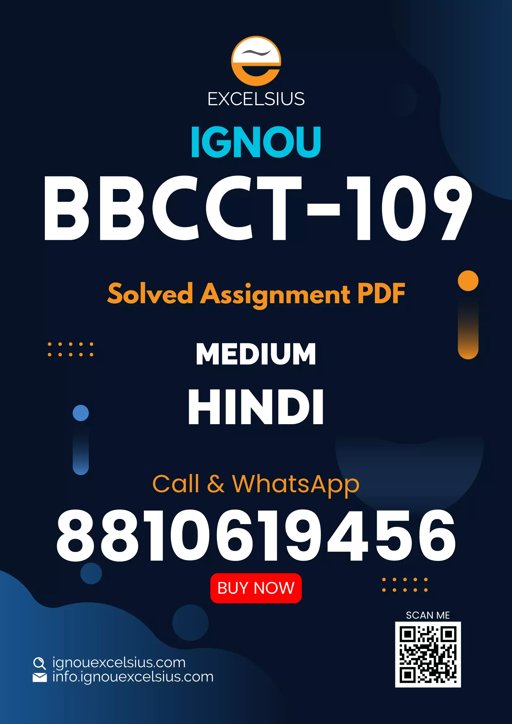 IGNOU BBCCT-109 - Metabolism of Carbohydrates and Lipids, Latest Solved Assignment-January 2024 - December 2024