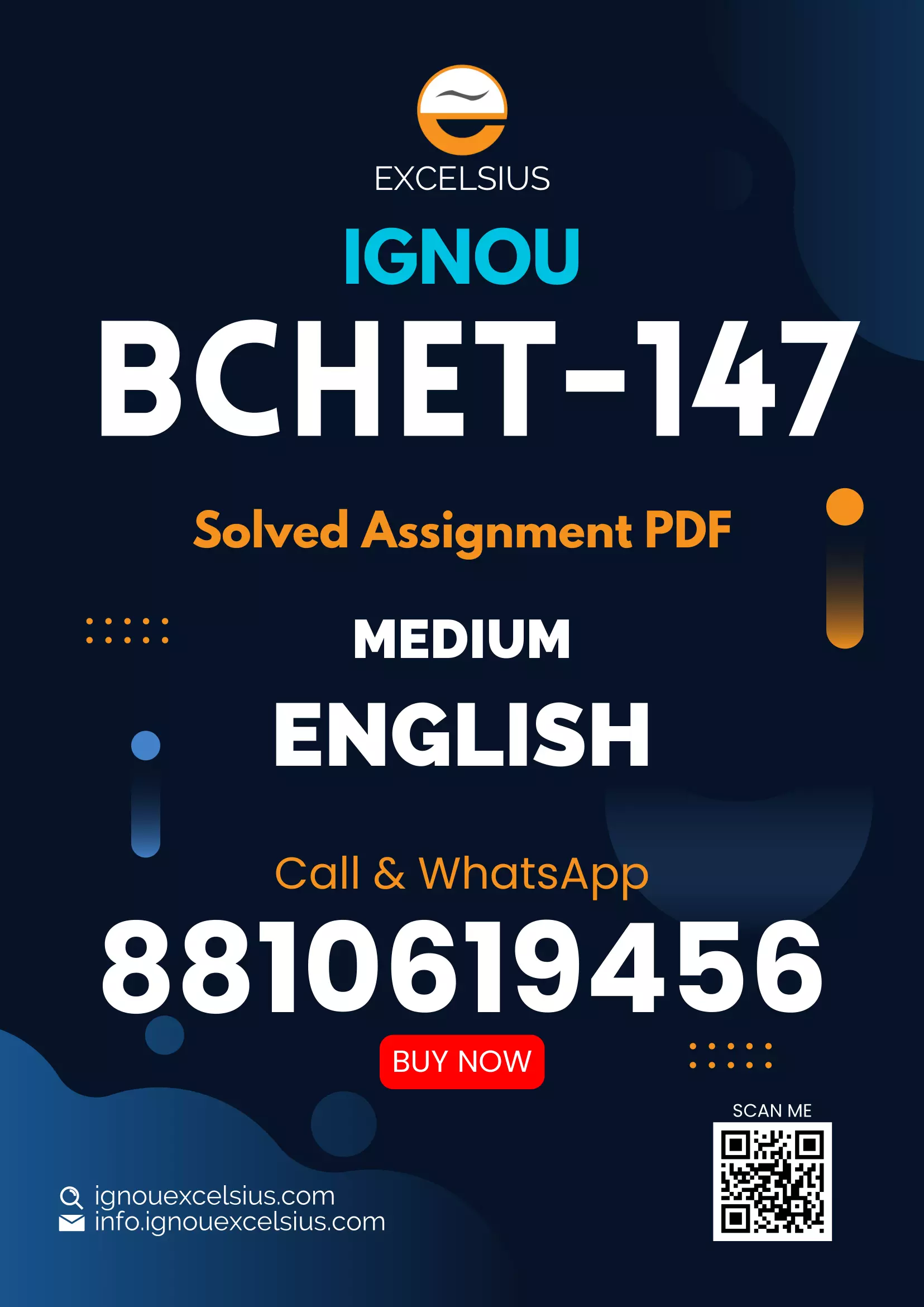 IGNOU BCHET-147 - Organometallics, Bioinorganic Chemistry, Polynuclear Hyderocarbons and UV, IR Spectroscopy, Latest Solved Assignment-January 2023 - December 2023