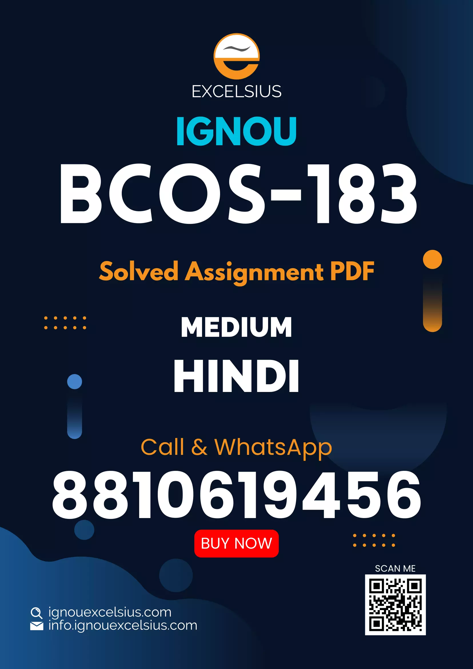 IGNOU BCOS-183 - Computer Application in Business, Latest Solved Assignment-July 2023 - January 2024