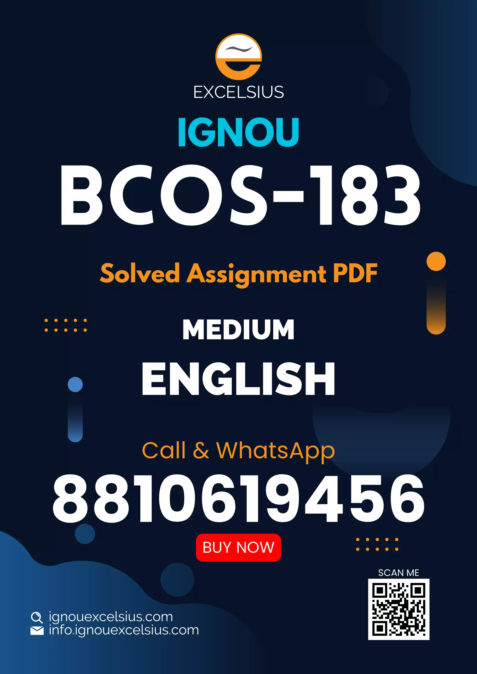 IGNOU BCOS-183 - Computer Application in Business, Latest Solved Assignment-July 2022 – January 2023