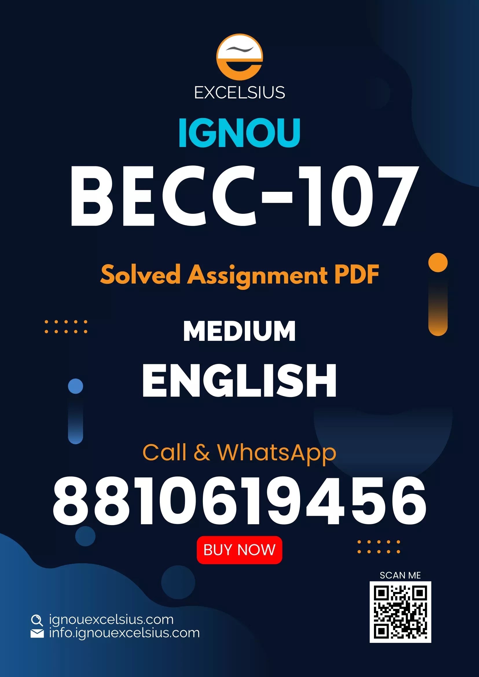 IGNOU BECC-107 - Statistical Methods for Economics, Latest Solved Assignment-July 2023 - January 2024