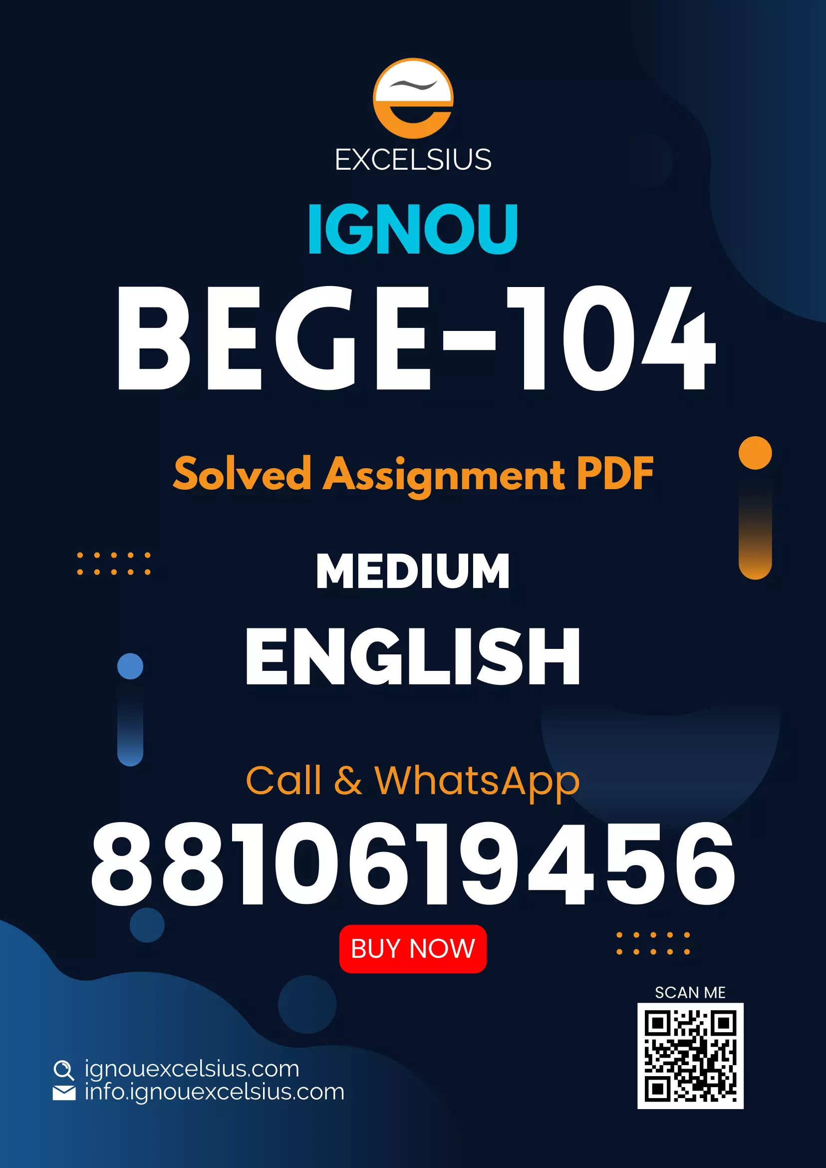 IGNOU BEGE-104 - English for Business Communication Latest Solved Assignment-July 2023 – January 2024