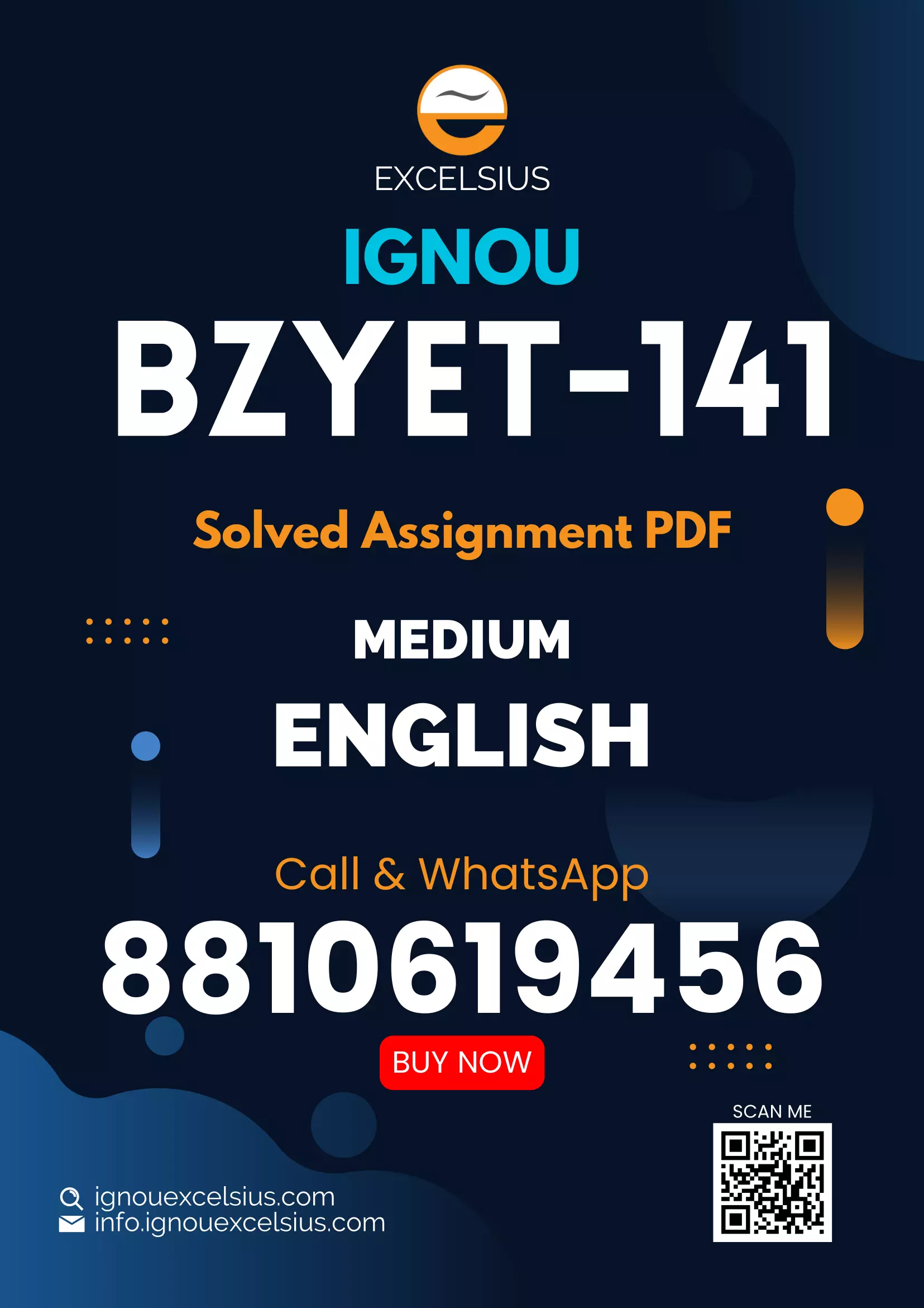 IGNOU BZYET-141 - Immunology, Latest Solved Assignment-January 2024 - December 2024