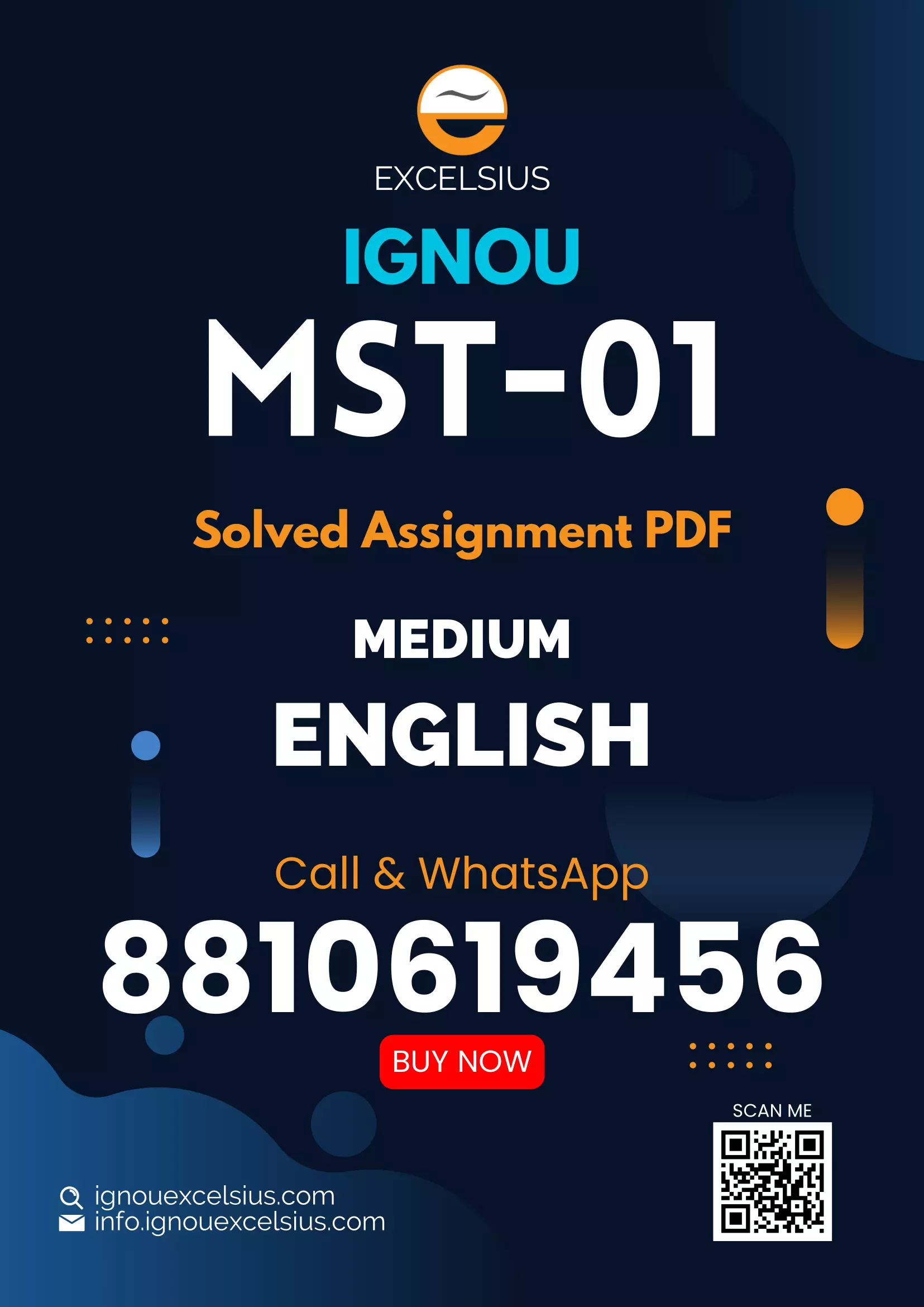 IGNOU MST-01 - Foundation in Mathematics and Statistics Latest Solved Assignment-January 2024 - December 2024