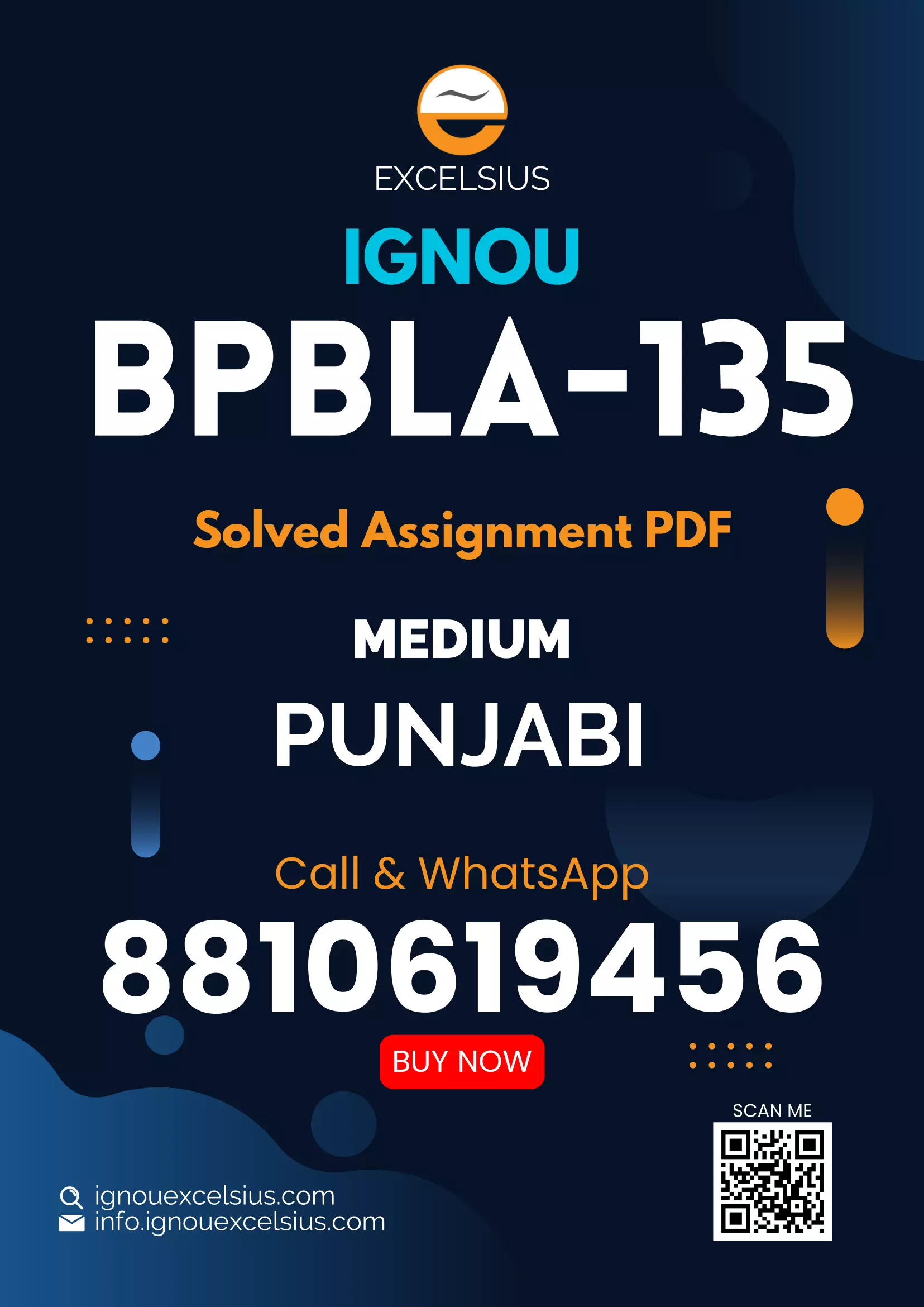 IGNOU BPBLA-135 - Modern Indian Language: Punjabi Latest Solved Assignment-July 2023 - January 2024