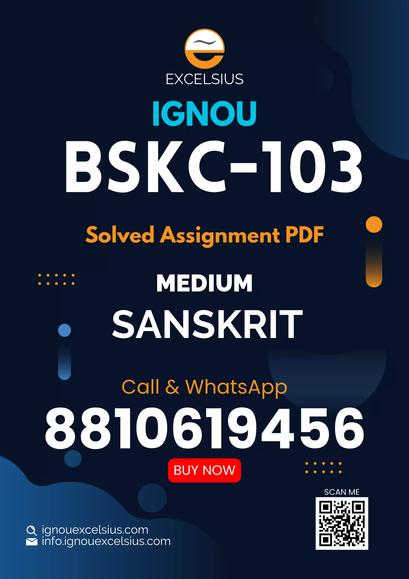 IGNOU BSKC-103 - Laukik Sanskrit Gadya Sahitya Latest Solved Assignment-July 2022 – January 2023