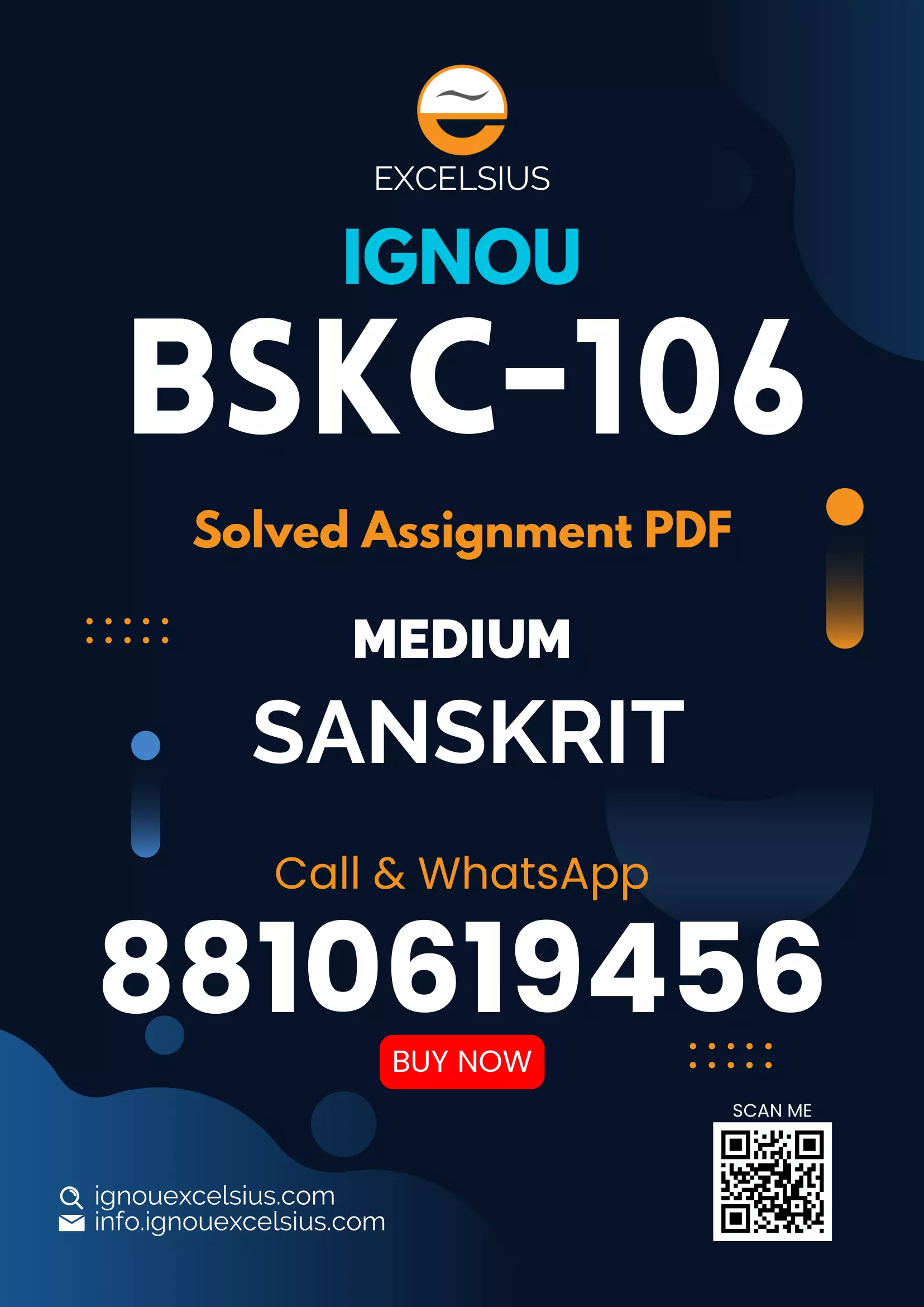 IGNOU BSKC-106 - Kavyashastra or Sahityik Aalochna Latest Solved Assignment-January 2023 - July 2023
