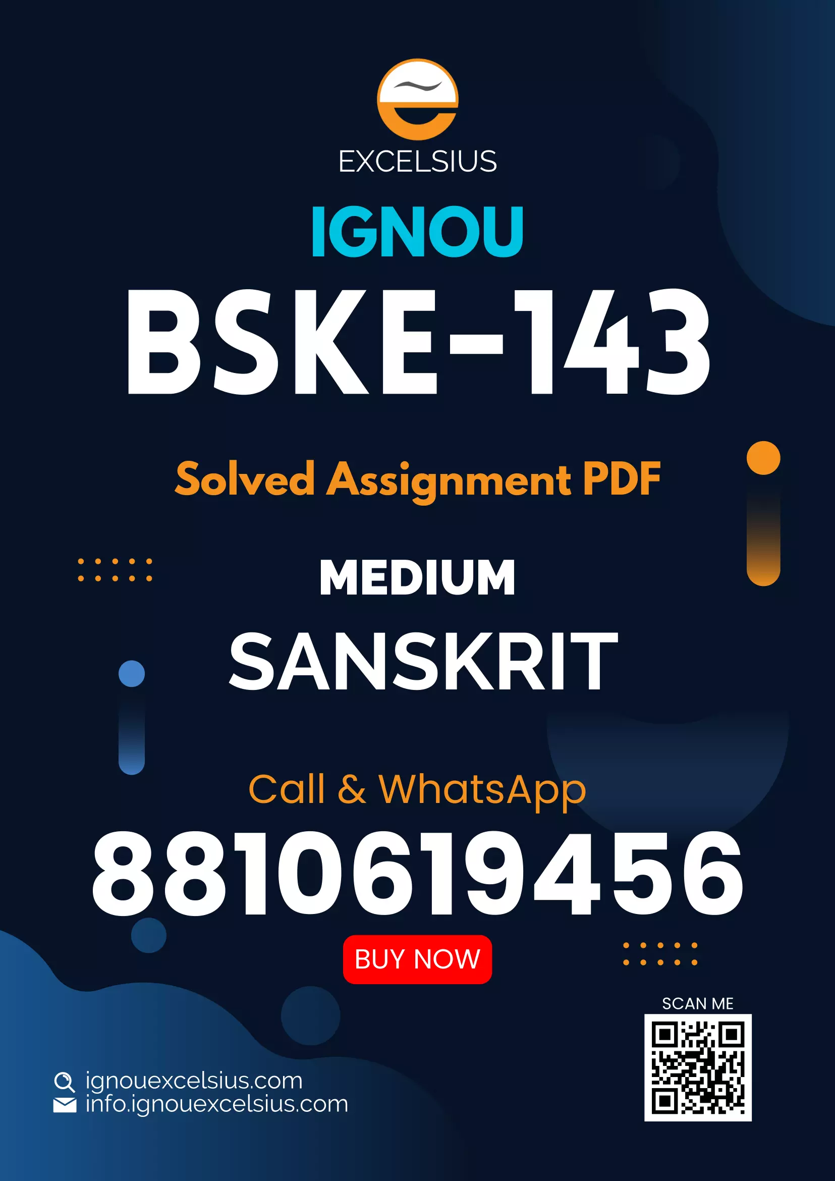 IGNOU BSKE-143 - Sanskrit Parampara me Darshan, Dharm or Sanskriti Latest Solved Assignment-January 2023 - July 2023