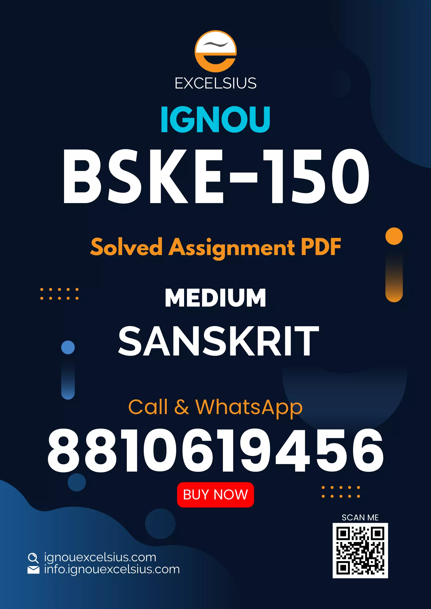 IGNOU BSKE-150 - Sanskrit Bhasha Vigyan, Latest Solved Assignment-July 2023 - January 2024
